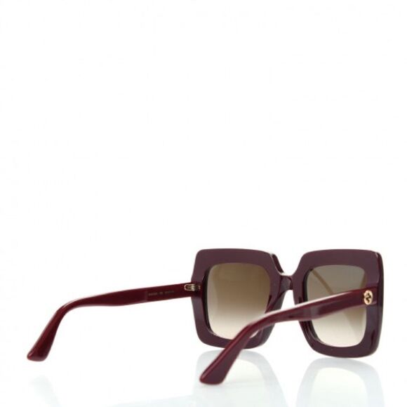 Gucci Acetate Oversized Sunglasses GG0328S in Burgundy - Picture 5 of 14